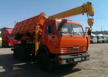 Камаз 45143 самосвал с манипулятором tadano
