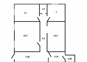 3-к квартира, 60 м2, 1/1 эт.