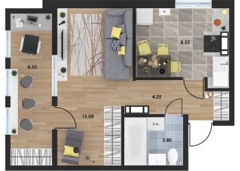 Продам 1-комнатная квартиру 36 м2 в ЖК Porto Franco Севастополь