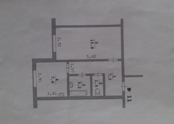 1-к квартира, 35 м2, 1/2 эт.