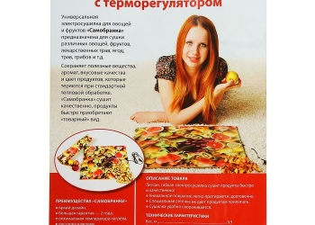Инфракрасная овощесушилка Самобранка 50х50 дегидратор с терморегулятором