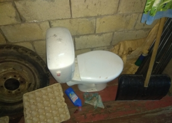 Унитаз с бачком и седушкой.