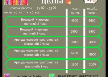 Праздники на 5+ в детской гостиной