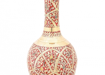 Ваза латунная (Орнамент - Красный виноград)