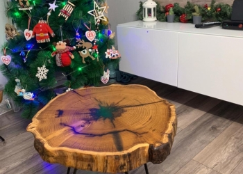 Кофейные, обеденные, рабочие столы из спила и слэба в стиле Loft