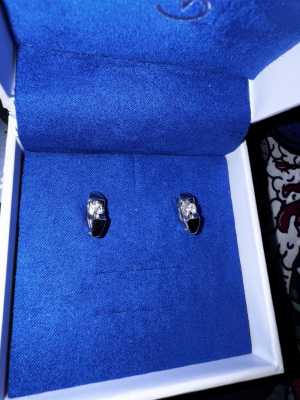 Серьги из белого золота 585 с бриллиантами