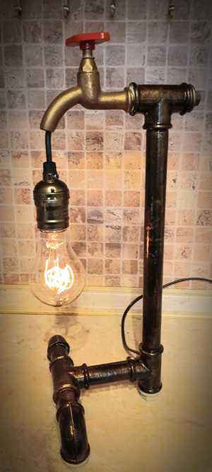 Светильник ЛОФТ из водопроводных труб №1