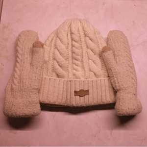 Шапка и варежки женские