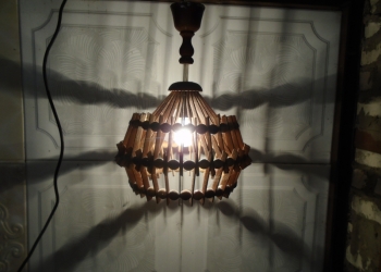 Деревянный абажур