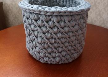 Корзина из трикотажной пряжи