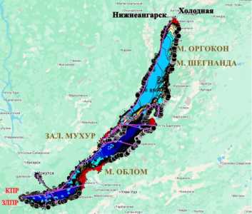 карта Байкала