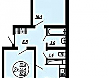 2-к квартира, 61 м2, 23/25 эт.