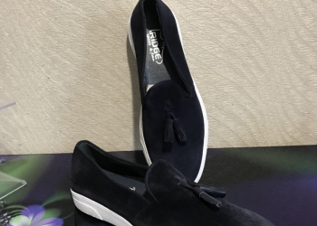 Туфли макасины 42-43 Нат замша/кожа