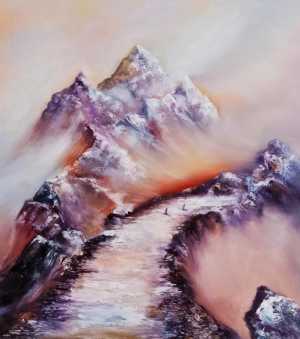 Картина маслом "Горы"