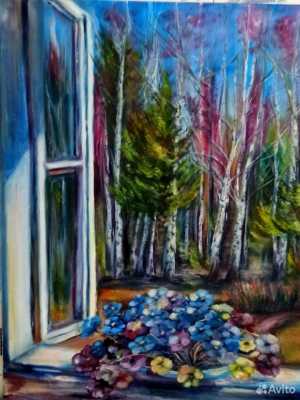 Берёзовая роща, картина маслом.