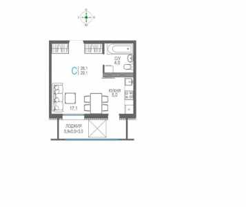 1-к квартира, 31,9 м2, 7/9 эт. ЖК Центр Парк