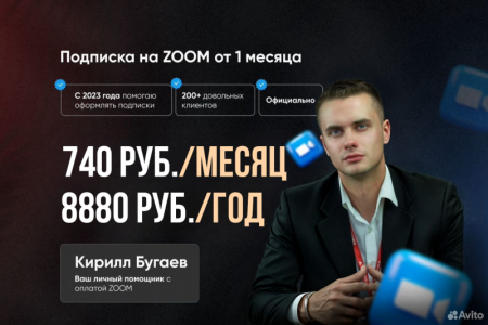 Zoom подписка на месяц/год
