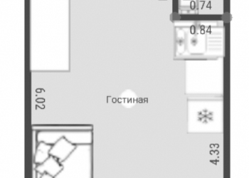 1-к квартира, 17 м2, 5/6 эт.