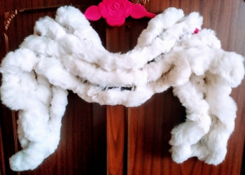 Шарф белый кролик