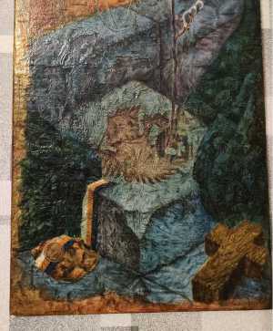 Александр Жиров, "Крещение", картина на доске, 1988,