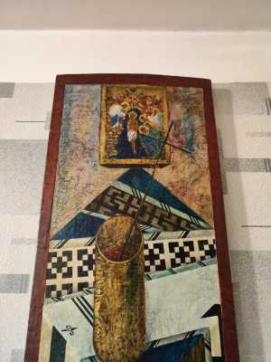 Александр Жиров, "Крещение", картина на доске, 1988,