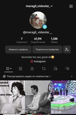 Тик ток аккаунт 61к подписчиков.