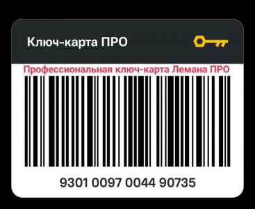 Профессиональная Ключ-Карта Лемана ПРО