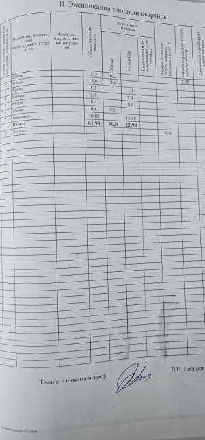 3-к квартира, 61,98 м2, 3/5 эт.