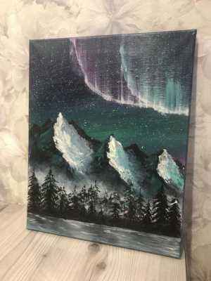 Картина акрилом Северное сияние