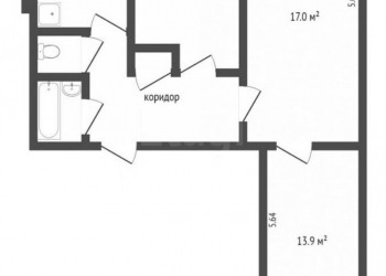 3-к квартира, 60 м2, 6/9 эт.
