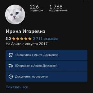 Аккаунт авито 2700 отзывов