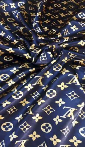 Атласный шелк принт LV (АКЦИЯ)
