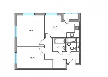 2-к квартира, 49 м2, 2/24 эт.