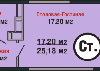 1-к квартира, 25 м2, 10/19 эт.