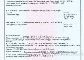 Термометр бесконтактный TF-600