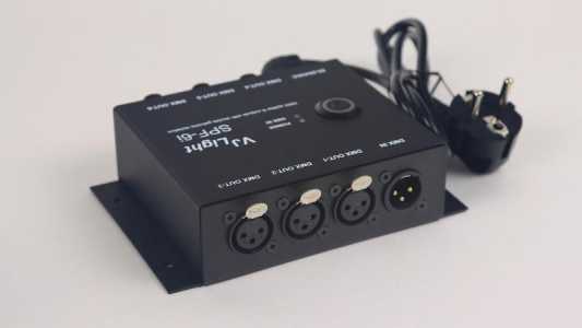 DMX ��������-���������1 ���� - 6 XLR ������� � ������� �������������� ���������.