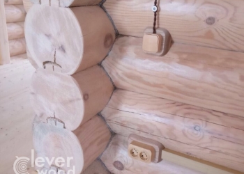 Накладки Cleverwood на бревно под розетки