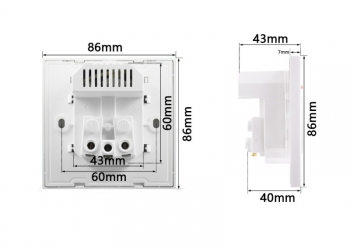Розетка с USB портами, лицевая панель из закаленного стекла.