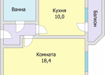 1-к квартира, 40 м2, 4/14 эт.