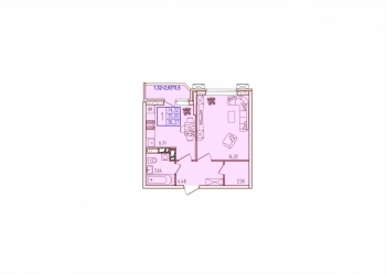 М-он Панорама ЖК Перспектива . 1-но комн. кв. 36.4 кв.м.