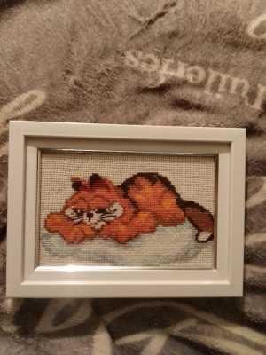 Вышивка крестом готовая с рамкой