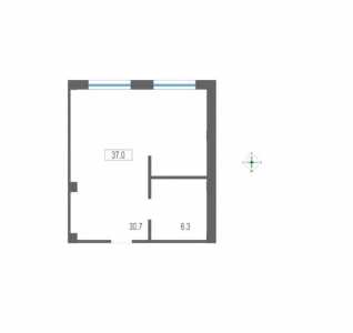 1-к квартира, 37 м2, 4/8 эт. Garden Palace