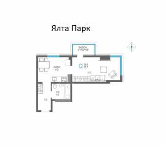 1-к квартира, 37 м2, 7/12 эт. Ялта Парк