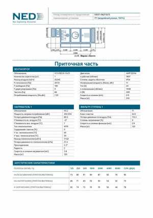 Приточная установка общеобменной вентиляции с воздуховодами