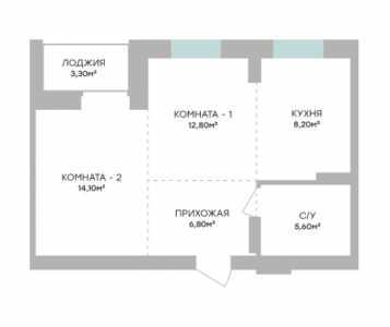 2-к квартира, 49, 1 м2, 3/7 эт.