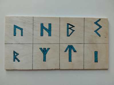 Табличка декоративная с рунами