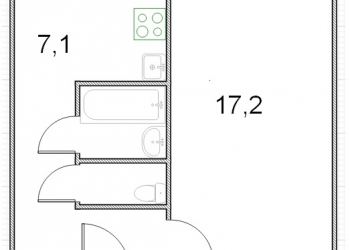 1-к квартира, 33 м2, 5/5 эт.