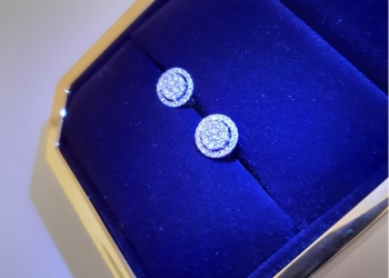 Серьги (сережки из белого золота покрыты бриллиантами)