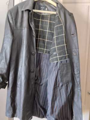 Пальто мужское кожаное
