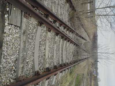 Жд тупик, рельсы, стрелка